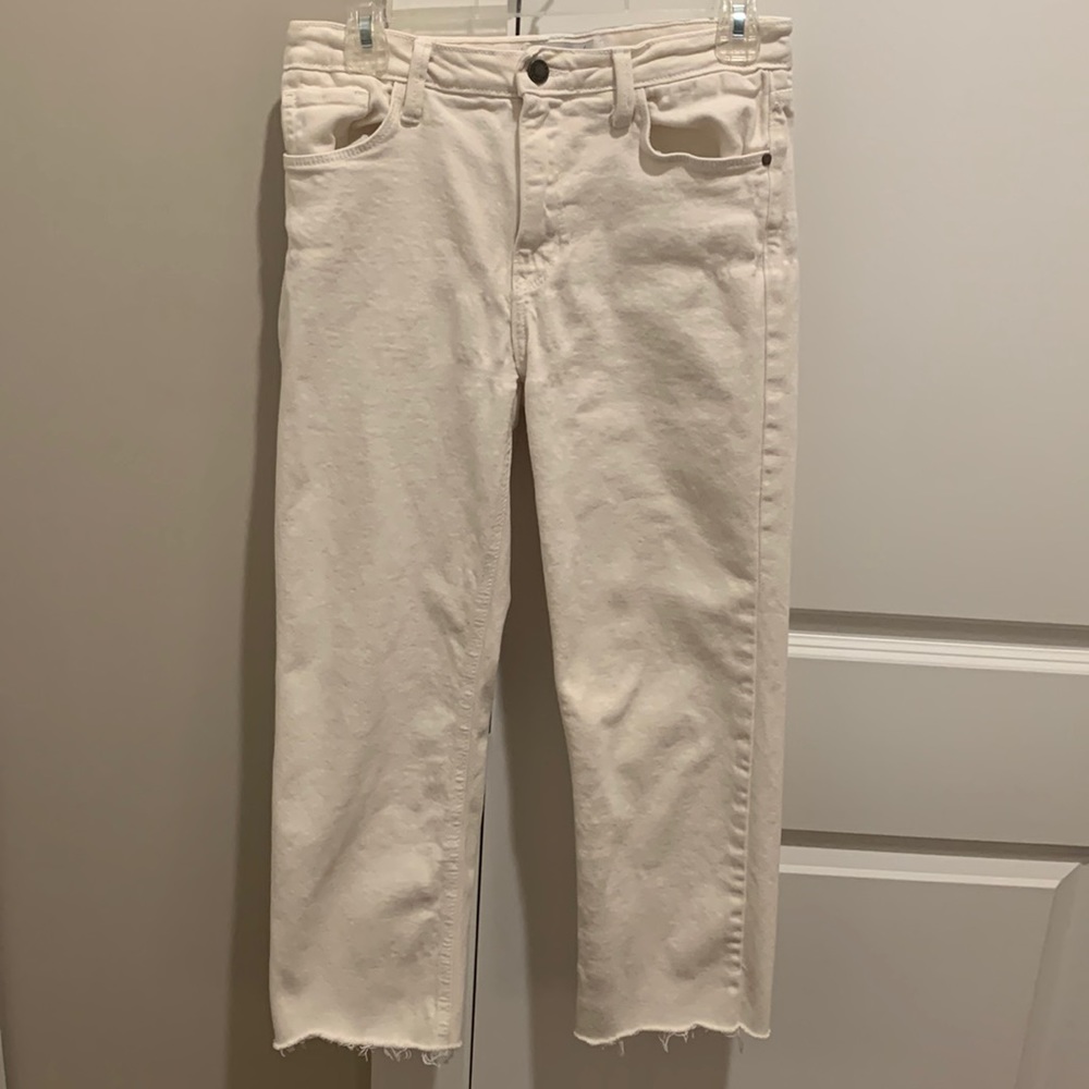 JUST USA Ivory Cropped Straight Leg Ankle Jeans